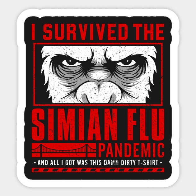 I Survived the Simian Flu Sticker by adho1982